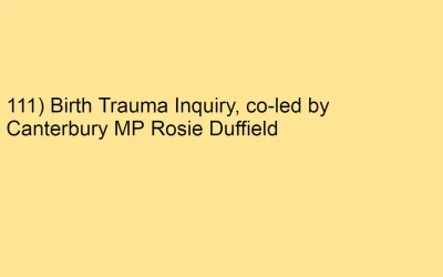 111) Birth Trauma Inquiry, co-led by Canterbury MP Rosie Duffield